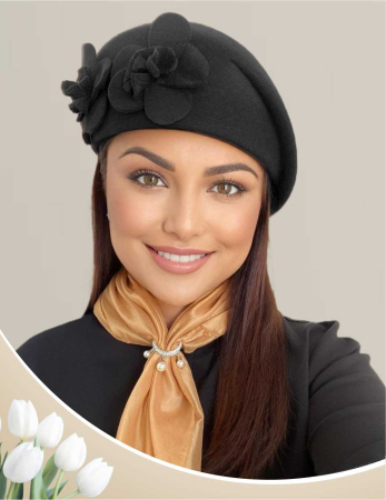 PALARII FEMEI - Palarie dama toca REGINA LUX -palarie maro, reglabila