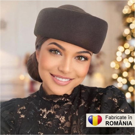 Palarii toca din fetru lux STEWARDESA CHIC (MARO mahon) - marime unica, REGLABILA [4]