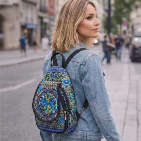 RUCSACURI - Rucsac  elegant de dama Fantezia Chic - Albastru