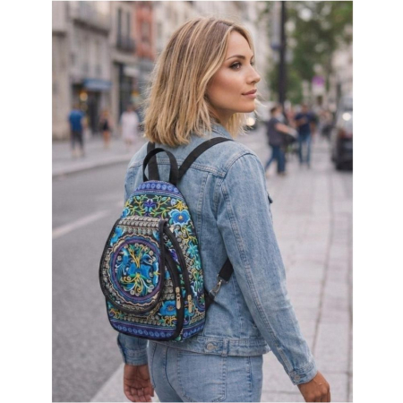 Rucsac  elegant de dama - Fantezie Chic - Albastru [1]