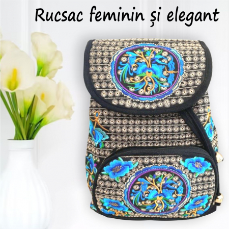 Rucsac  elegant de dama - Fantezie in Albastru [1]