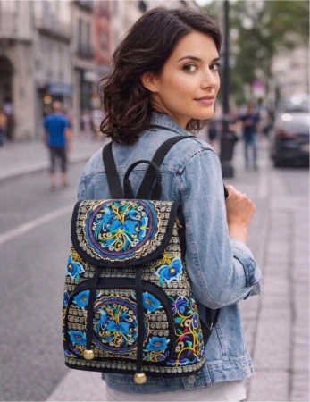 RUCSACURI - Rucsac  elegant de dama - Fantezie in Albastru