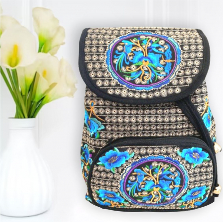 RUCSACURI - Rucsac  elegant de dama - Fantezie in Albastru