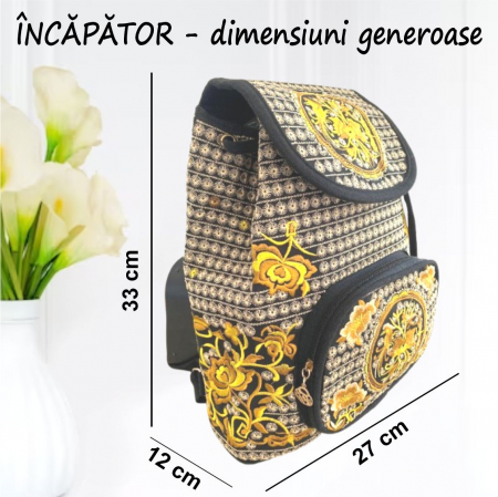 Rucsac  elegant de dama - Fantezie in Galben [3]