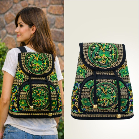 RUCSACURI - Rucsac  elegant de dama - Fantezie in Verde