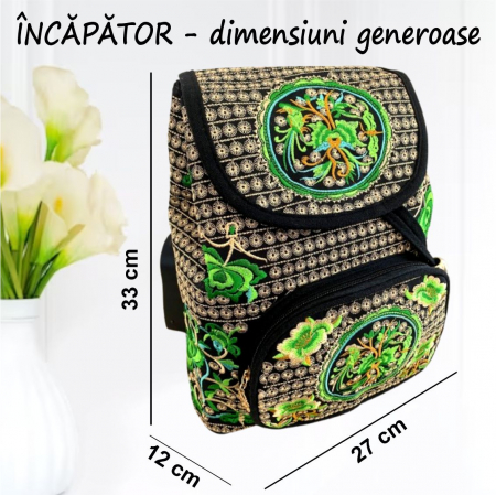 Rucsac  elegant de dama - Fantezie in Verde [3]