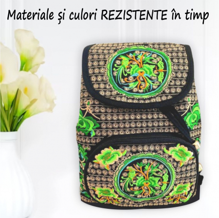 Rucsac  elegant de dama - Fantezie - Verde [3]
