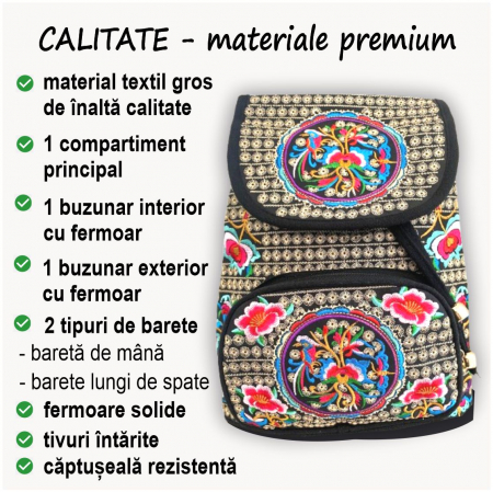Rucsac  elegant de dama - Fantezie - Rosu [5]