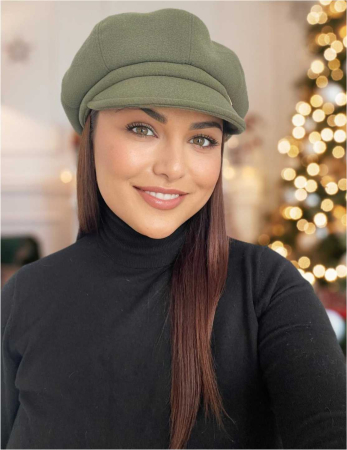 SEPCI DAMA - Sapca eleganta din stofa lux cu cozoroc Samira (KAKI) - marime UNIVERSALA