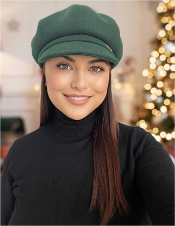 SEPCI DAMA - Sapca eleganta din stofa lux cu cozoroc Samira (VERDE) - marime UNIVERSALA