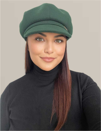 Sapca eleganta din stofa lux cu cozoroc Samira (VERDE) - marime UNIVERSALA [2]