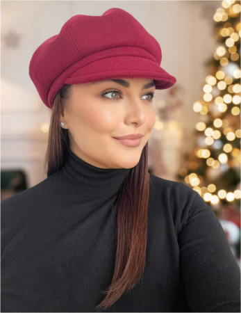 Sapca eleganta din stofa lux cu cozoroc Samira (GRENA) - marime UNIVERSALA [1]