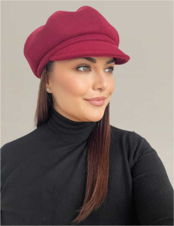 Sapca eleganta din stofa lux cu cozoroc Samira (GRENA) - marime UNIVERSALA [3]