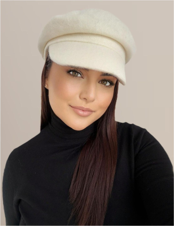 Sapca eleganta din stofa lux GLORIA CHIC (ALB) - marime UNICA, reglabila [1]