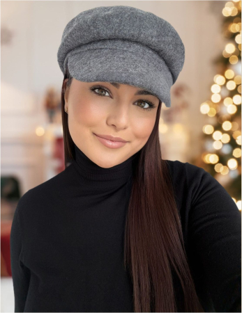 SEPCI DAMA - Sapca eleganta din stofa cu lana GLORIA CHIC (GRI perlat) - marime UNICA, reglabila