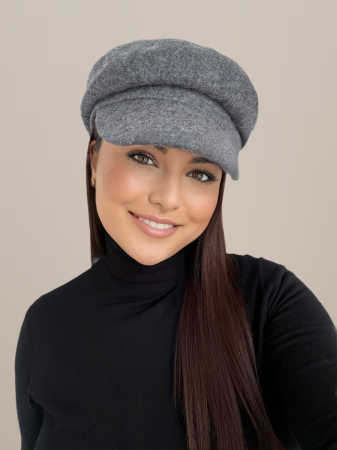 Sapca eleganta din stofa cu lana GLORIA CHIC (GRI perlat) - marime UNICA, reglabila [2]