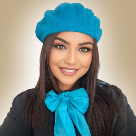 BERETE DAMA - Set elegant BERETA + ESARFA (ALBASTRU)