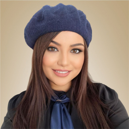 BERETE DAMA - Set elegant BERETA + ESARFA (BLEUMARIN)