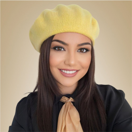 BERETE DAMA - Set elegant BERETA + ESARFA (GALBEN)