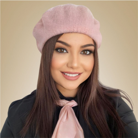 BERETE DAMA - Set elegant BERETA + ESARFA (ROZ prafuit)