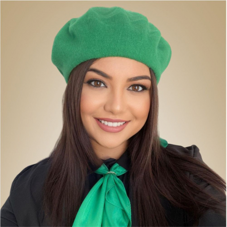 BERETE DAMA - Set elegant BERETA + ESARFA (VERDE)