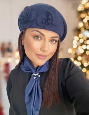 Palarie dama toca REGINA LUX -palarie bleumarin, reglabila [1]