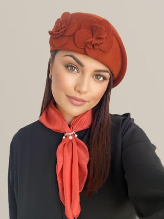 Palarie dama toca REGINA LUX -palarie caramiziu, reglabila [2]