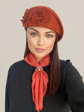 Palarie dama toca REGINA LUX -palarie caramiziu, reglabila [1]