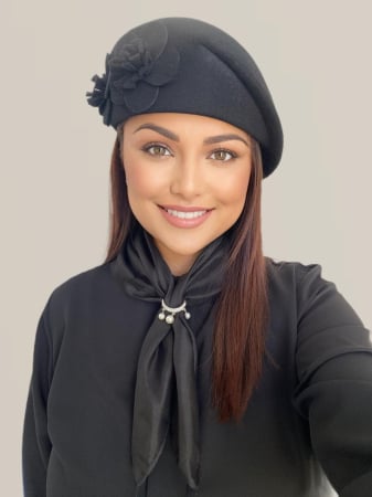Palarie dama toca REGINA LUX -palarie neagra, reglabila [2]