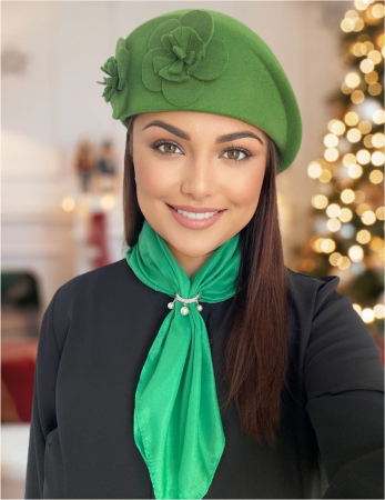 PALARII dama VERZI - Palarie dama toca REGINA LUX -palarie verde, reglabila