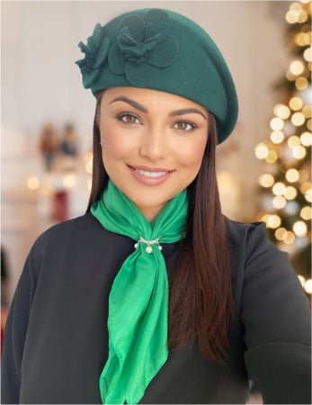 PALARII dama VERZI - Palarie dama toca REGINA LUX -palarie verde, reglabila