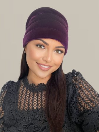 Turban elegant din catifea lux VENUS (VIOLET) - marime universala [2]