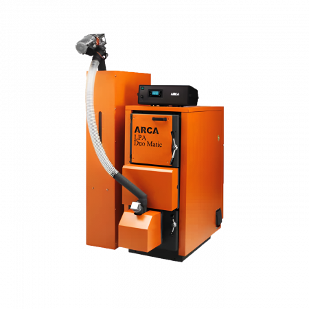 pe peleți - Cazan ARCA peleți Mix Lemn-Pelet cu trecere automată LPA DUO MATIC | focar INOX