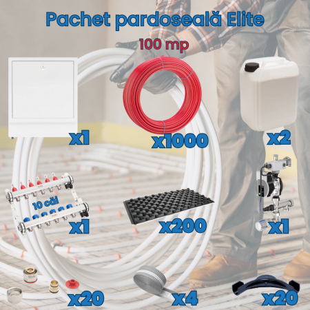 Pachet încălzire în pardoseală - Pachet pardoseală Elite - 100 mp