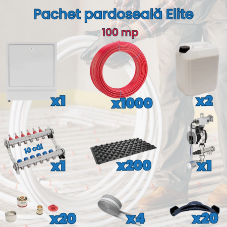 Pachet încălzire în pardoseală - Pachet pardoseală Elite - 100 mp