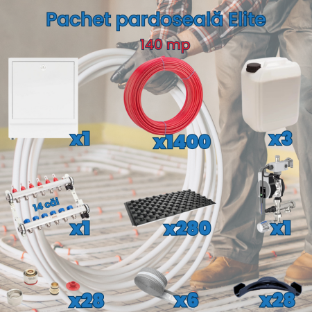 Pachet încălzire în pardoseală - Pachet pardoseală Elite - 140 mp