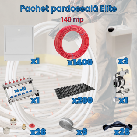 Pachet încălzire în pardoseală - Pachet pardoseală Elite - 140 mp