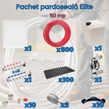 Pachet încălzire în pardoseală - Pachet pardoseală Elite - 50 mp