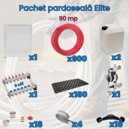 Pachet încălzire în pardoseală - Pachet pardoseală Elite - 90 mp