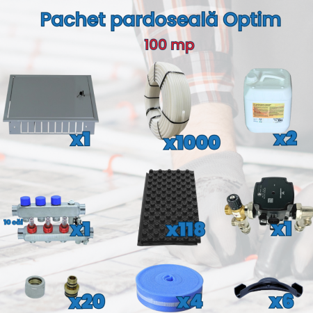 Pachet încălzire în pardoseală - Pachet pardoseală Optim - 100 mp
