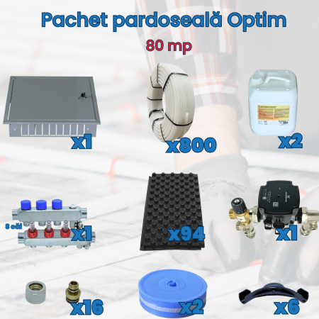 Pachet încălzire în pardoseală - Pachet pardoseală Optim - 80 mp