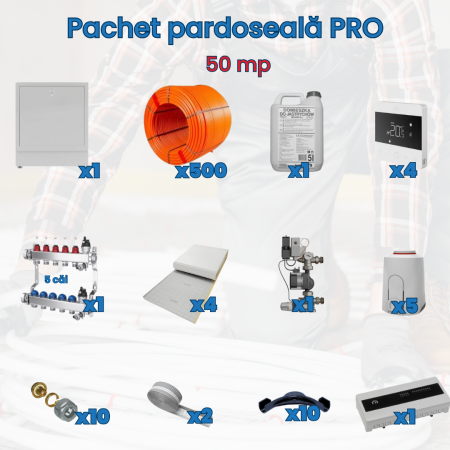 Pachet încălzire în pardoseală - Pachet pardoseală Pro - 50 mp