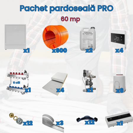 Pachet încălzire în pardoseală - Pachet pardoseală Pro - 60 mp