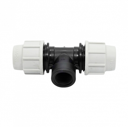 Gaz - Teu cu filet interior de compresiune PEHD