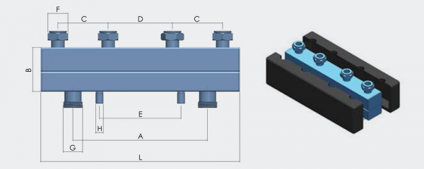 Distribuitor/colector cu 3 circuite FOME compact 180/110 [3]