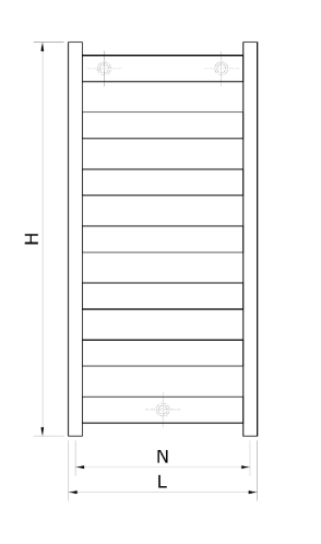 Radiator portprosop din aluminiu, 500x1400 Sand Black, Ermetiq [2]