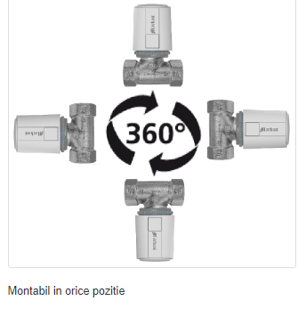 Actuator termoelectric on/off Moehlenhoff, IP54 montabil in orice pozitie - protejat impotriva scurgerilor 24Vca/cc - 1W normal deschis cu adaptor montare VA80 cursa max 4 mm timp realizare cu [2]
