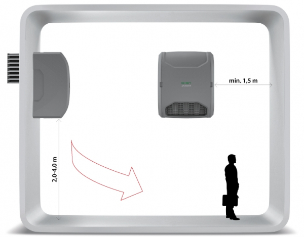 Recuperator de caldura, 1200 m³/h, 420 W, montaj pe perete, Flowair OXEN X2-N-1.2-V [2]