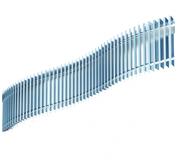 Grila flexibila din aluminiu, 180x1000 mm, fara plinta, pentru convectorul Aquilo, Purmo PMO [2]
