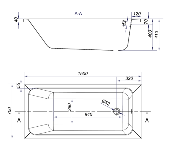 Panou frontal pentru cada, 150 cm., Cersanit Blissa [4]
